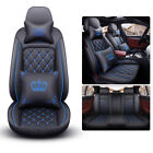 Luxury Leather Universal Car 5 Seat Cover Full Set Front Rear Cushion Protector
