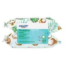 Equate Coconut Scented Flushable Wipe 2 Flip-top Packs 96 Total Wipes