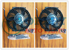 Two 12 Inch Radiator Fan Racing Cooling Universal Electric Mounting Kit Black