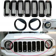 Front Mesh Grille Grill Angry Bird Headlight Cover For Jeep Patriot 2011-2018