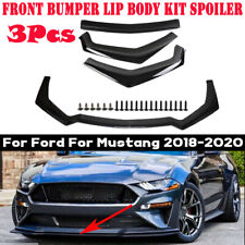 Gt Style Front Bumper Lip Body Kit Splitter Spoiler Black For Ford Mustang 18-23