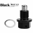 M12x1.5mm Engine Magnetic Oil Drain Plug Screw Nut Bolt Oil Drain Sump Nut Black