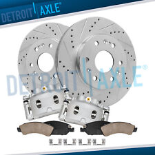 Front Drilled Rotors Brake Calipers Pads For Chevy Tahoe Silverado Sierra 1500