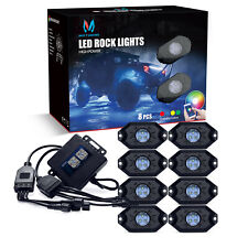 Mictuning Rgb Led Rock Lights 8 Pods Under Car Truck Neon Lights Music Bluetooth