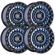Set Of 4 Black Rhino Sentinel 17x8.5 8x180 -18mm Blue Wheels Rims 17 Inch