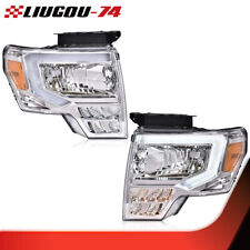Led Drl Tube Headlights Projector Head Lamps Fit For 2009-2014 Ford F150 F-150