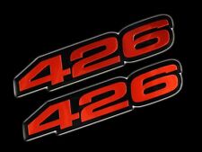 2 426 Ci Cubic Inch Hemi Engine Ho Emblems Red Black For Chrysler Dodge