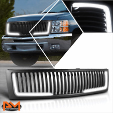 For 07-13 Chevy Silverado 1500 Vertical Fence Front Bumper Grille Wled Drl Bar