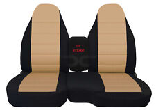 Designcovers Fits 1998-2003 Ford Ranger 60-40 Hi Back Seats Black Tan Cotton