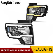 Led Drl Headlights Sequential Turn Signal For 2009-2014 Ford F150 09-14 F-150