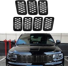 Front Grill Mesh Covers Inserts Kit For Jeep Grand Cherokee 2017-2022 Black