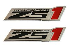 For Z51 Performance Package Emblem Engine Hood Badge Decal For Z51 Chrome Red-2x