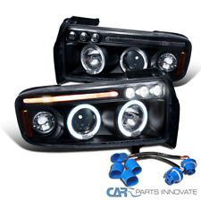 Fits 94-01 Dodge Ram 1500 2500 3500 Sport Black Led Halo Projector Headlights