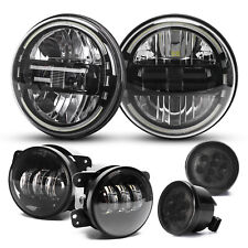 07-18 For Jeep Wrangler Jk Black 7 Led Headlights4 Fog Lightsturn Lamp Combo