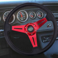 Red 14racing Steering Wheel Universal Aluminum Drifting Deep Dish Whorn Button