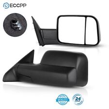 For 2009-2015 Dodge Ram Truck Pickup Black Manual Side View Tow Mirrors Pair