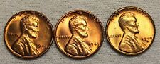 Choice Unc 1949 P D S Lincoln Wheat Cent Gem Bu With Free Shipping 3 Coins