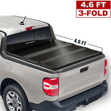4.6ft Frp Hard Tri-fold For 2022-2024 Ford Maverick Tonneau Cover Truck Bed