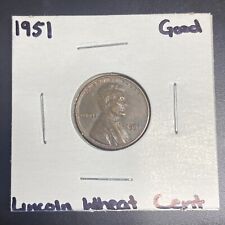 1951 No Mint Mark Bn Lincoln Wheat Cent Good Condition Penny