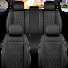 Sanwom Universal Waterproof Leather Car Seat Covers Full Set 5 Pcs - Black