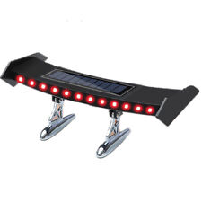 Car Solar Tail Light Rear Spoiler Led Flash Red Lamp Safety Warning Accessories