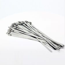 100pcs 304 Stainless Steel 6 Exhaust Wrap Coated Metal Locking Cable Zip Ties