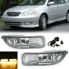 Fog Lights For 2003 2004 Toyota Corolla Front Bumper Clear Lamps Wwiring Pair