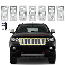 For 2011-2013 Jeep Grand Cherokee Front Mesh Grille Chrome Upper Grill Combo