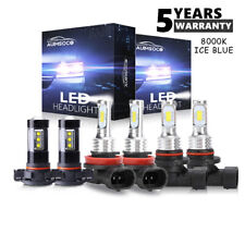 Led Headlight Fog Light Bulbs Kit 10000k For Chevy Silverado 1500 2500 2007-2015