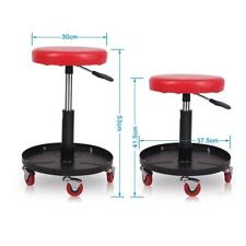 Mechanics Roller Creeper Seat Storage Tray With 4 Swivel Castors Red Black
