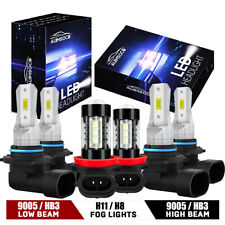 9005 9006 H11 6000k Combo Led Headlight Kit Cob High Beam Low Beam Fog Bulbs