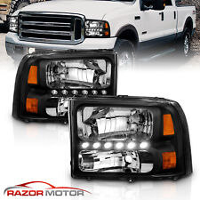 1999-2004 For Ford F250f350 Superduty Excursion Led Black Harley Headlight