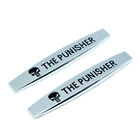 2x Silver The Punisher Side Door Fender Emblem Metal Car Body Skull Logo Badge