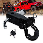 2 Trailer Shackle Hitch Receiver34 D Ring Tow Hook For Towingrecovery Black