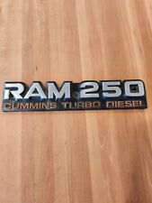 1989 1993 Dodge Ram 250 Cummins Turbo Diesel Fender Emblem Badge Oem Single