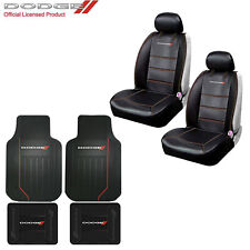 New Dodge Elite Racing Sideless Car Truck Front Seat Covers And Floor Mats Set