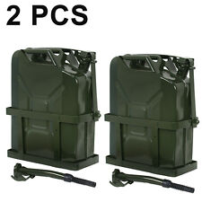 Jerry Can Gas Tank W Holder Steel 5 Gallon 20l Army Backup Military 2pcs