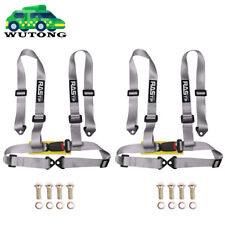 2x Gray 4 Point 2 Strap Racing Harness Seat Belt Rzr Xp Turbo Canam X3 Atv Utv