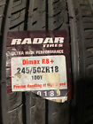 2 New 245 50 18 Radar Dimax R8 Tires