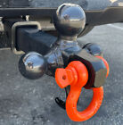 Trailer Receiver Hitch Triple Ball Mount D-ring Shackle Hook Solid 2 Shank