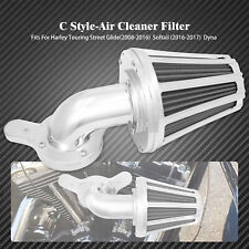 Chrome Sucker Air Cleaner Grey Intake Fit For Harley Softail Touring Glide 08-16