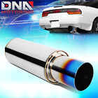 2.25 Inlet 3 Outlet Stainless Steel Car Exhaust Muffler Round Blue Burnt Tip