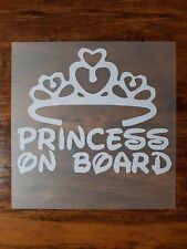Princess On Board Vinyl Car Window Decal Sticker 5 12 X 4 12