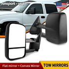 Pair Manual Tow Mirrors Textured Black For 99-07 Chevy Silverado 1500 2500 3500