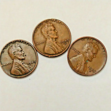 1949 P D S Lincoln Wheat Cents Pennies Circulated 3 Coin Set Lot Of 3 Coins