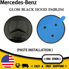 Gloss Black Paste Hood Flat Laurel Wreath Badge Emblem For Mercedes Benz G Class