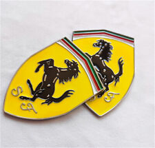 2x Metal Logo Emblem Side Badge Sticker Decal Fender Hood Trunk Fit For Ferrari