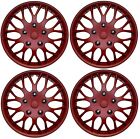 Covertrend 4 Pc Set 16 Inch Matte Red Hubcaps For Steel Wheel Covers Cap