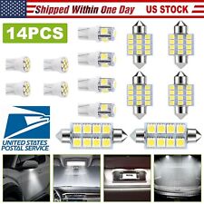 14x Led Light Interior Package Kit For Dome License Plate Lamp Bulb Pure White