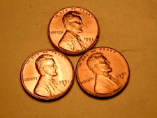 1951 P D S Gem Red High Grade Uncirculated Lincoln Cent 3 Coins